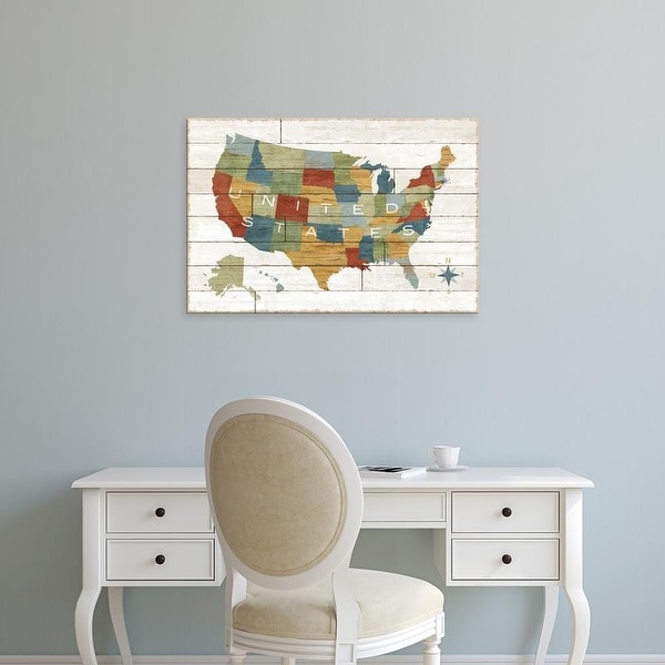 Easy Art Prints Sue Schlabach's 'Barbboard Map' Premium Canvas Art