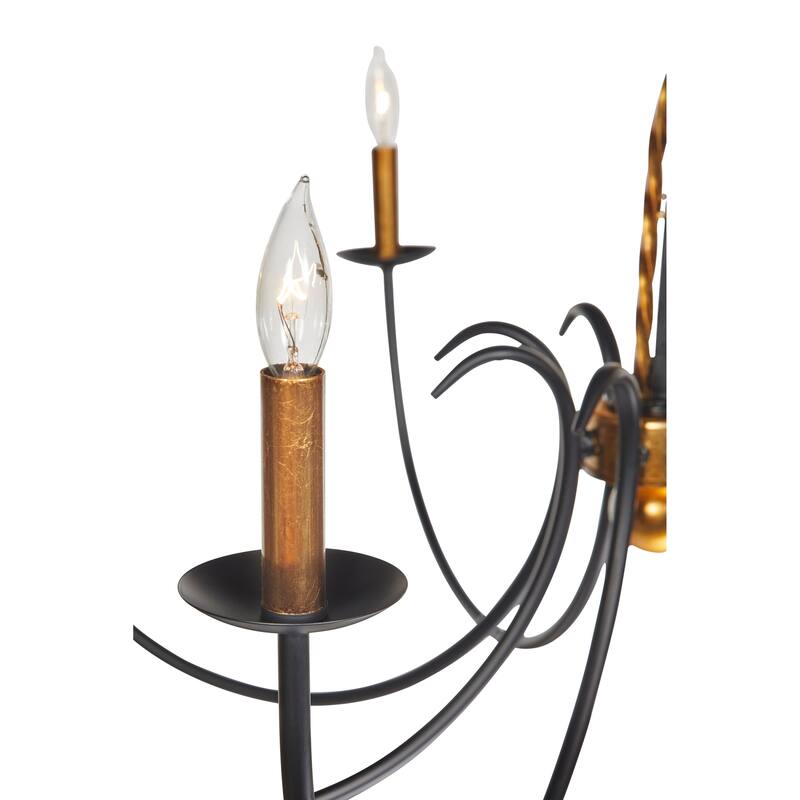 Naples 8-Light Chandelier, Antique Gold - Black