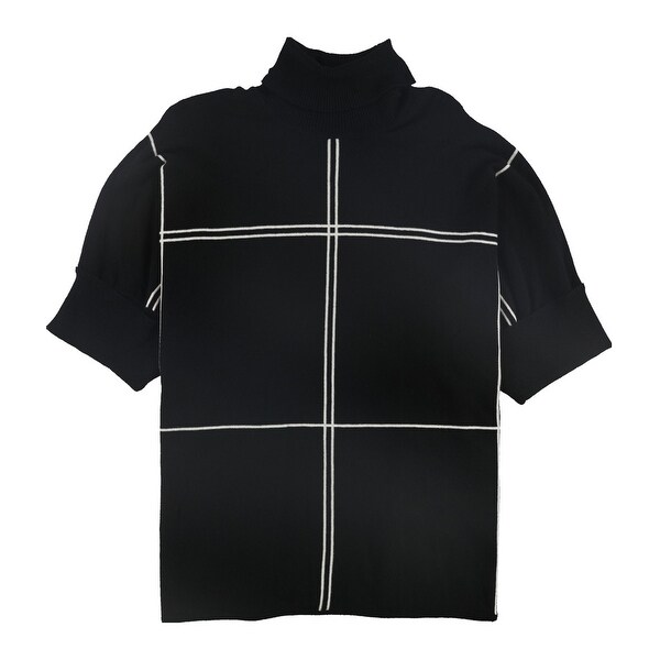 Alfani Womens Grid Poncho Sweater. Opens flyout.