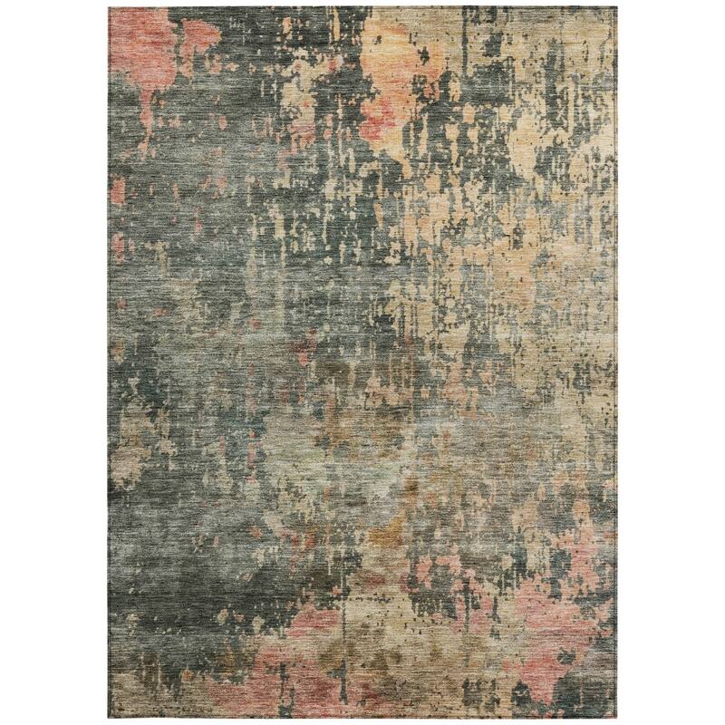HomeRoots Abstract Transitional Rectangle Outdoor Rug