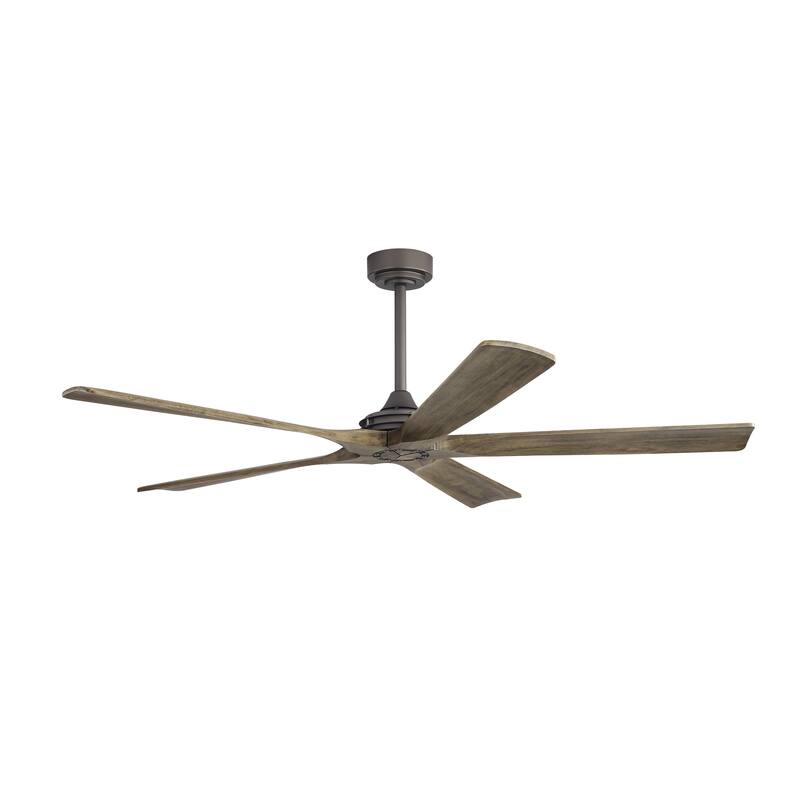 MLiAN 60 in 5-Soild Wood Blades Indoor Standard Ceiling Fan with Remote Down-Rod Mount