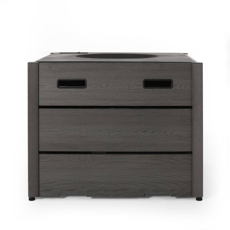 Archie Outdoor Composite Wood 31" Outdoor 40,000 BTU Square Fire Pit by Christopher Knight Home