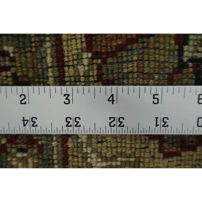 Hand Knotted Oriental 100% Wool Carpet Traditional All-Over Black Agra Area Rug - 5' 11'' X 5' 11''