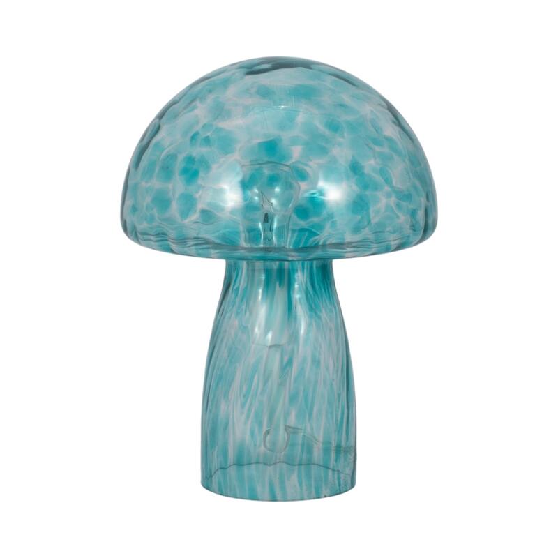 11" Spotted Mushroom Lamp, Seafoam, , 11"H, Spotted - 9" x 9" x 11"