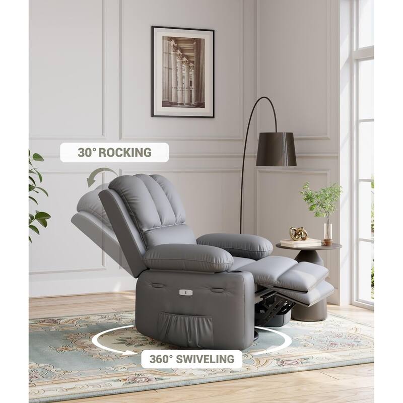 360° Swivel Oversized Recliner Chairs with Heat and Massage