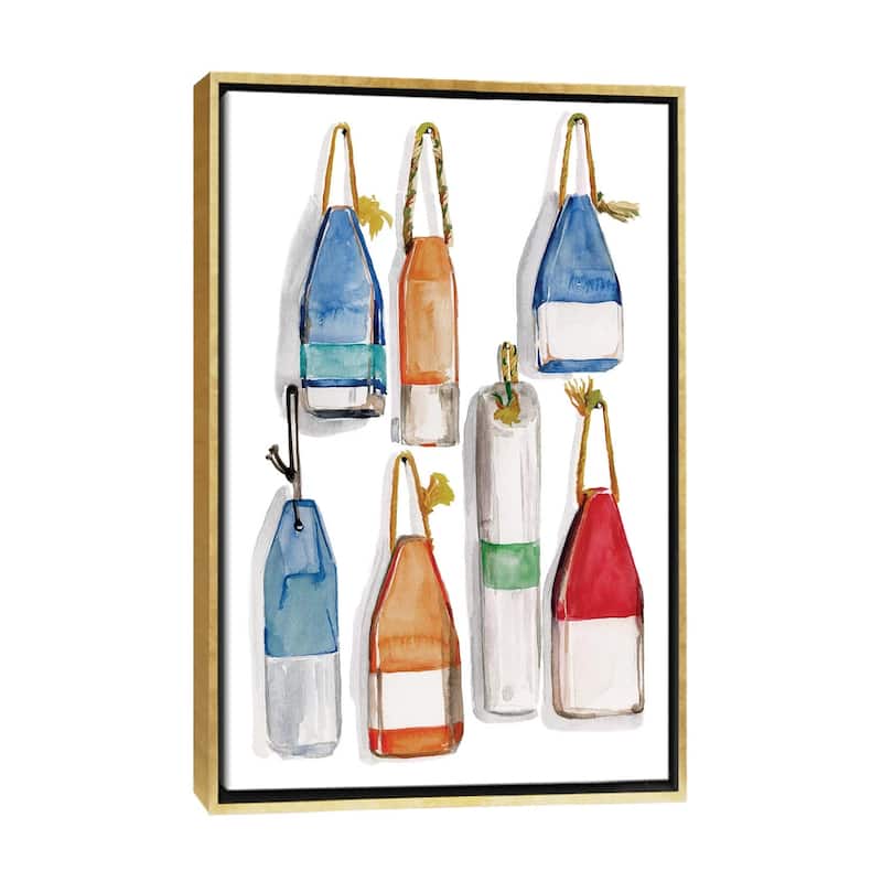 iCanvas "Watercolor Buoys I" by Jennifer Paxton Parker Framed Canvas Print - Gold - 26x18