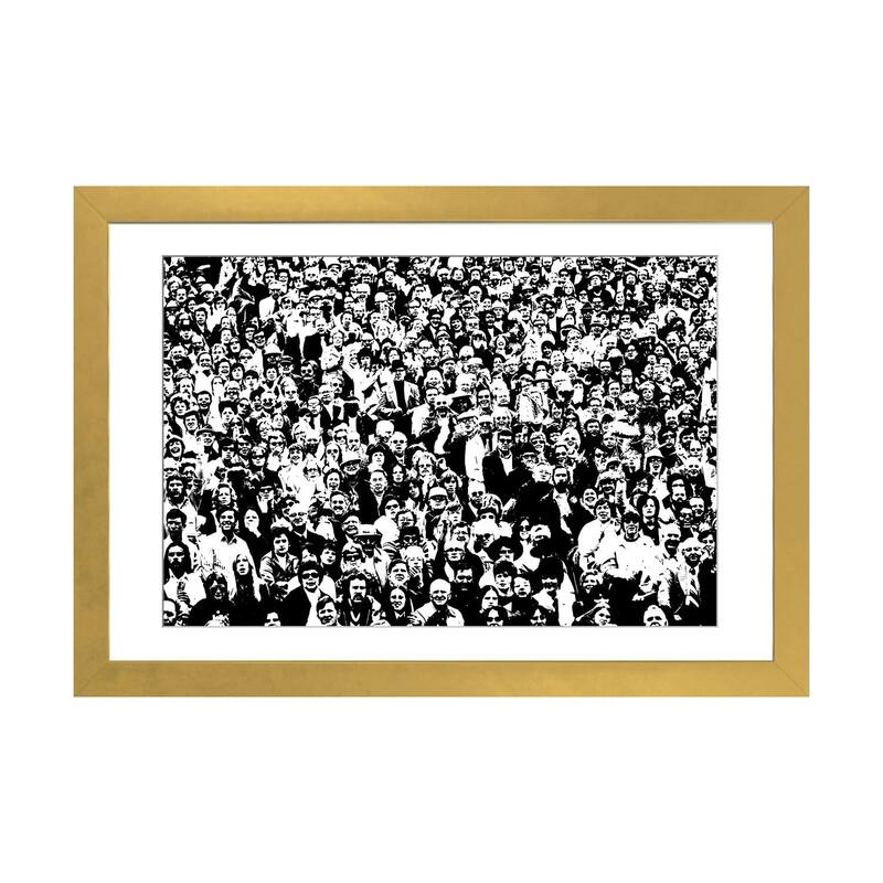 iCanvas "1970s Posterization Of Crowd In Stadium Bleachers" by Vintage Images - Gold - 16x24x1