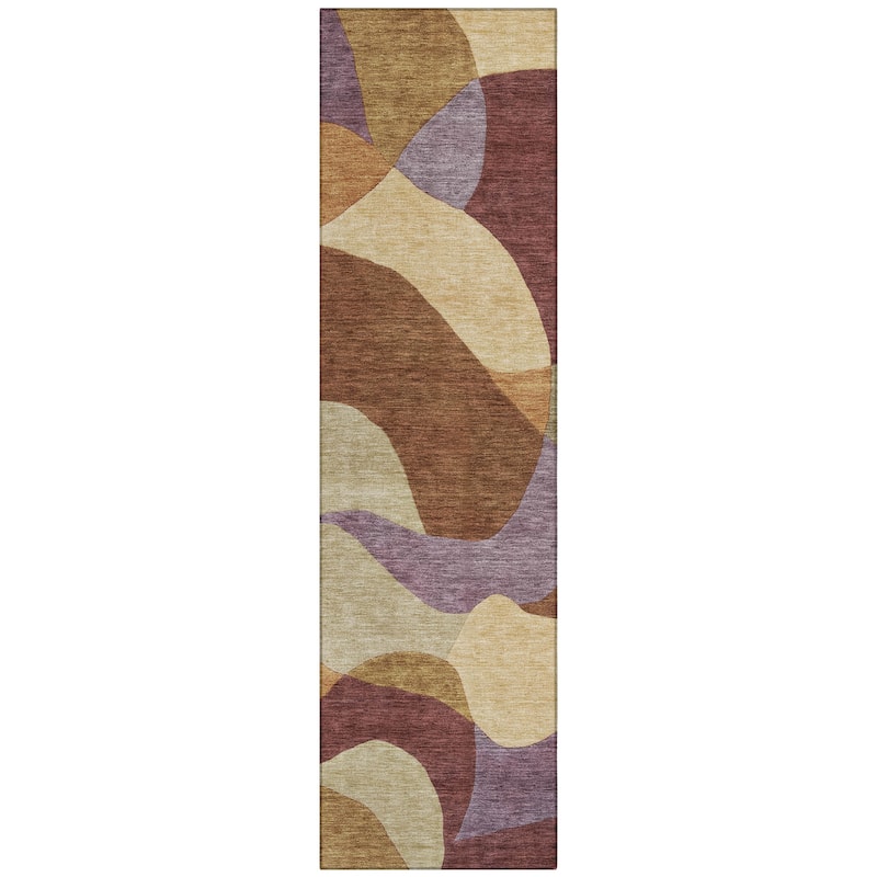 Machine Washable Indoor/Outdoor Modern Century Chantille Rug
