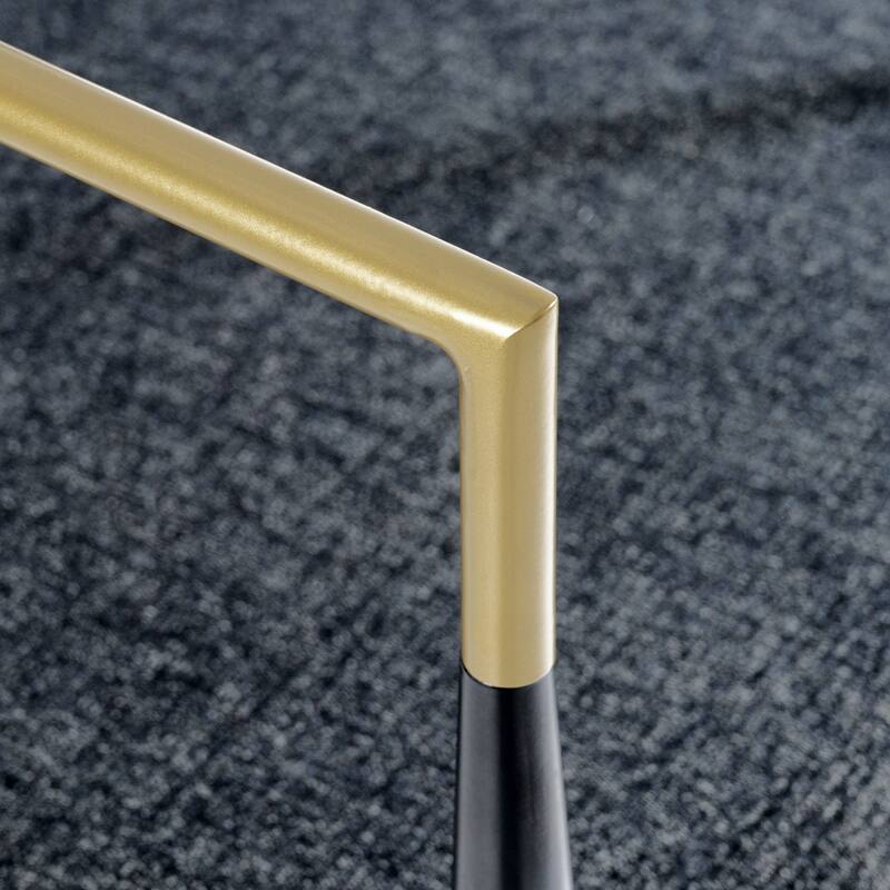 Modrest Buchtel Mid-Century Modern Dark Grey, Gold Arm & Black Bar Chair