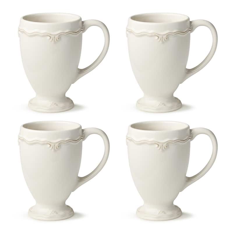 Certified International Heritage Scroll 12 oz. Mugs,Set of 4 - 5.125"W x 3.375"D x 5"H