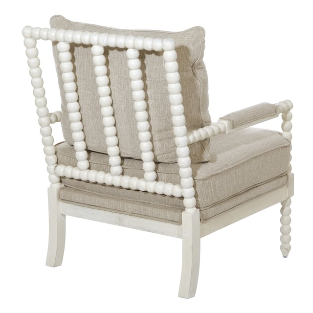 Kaylee Spindle Chair in Fabric with White Frame