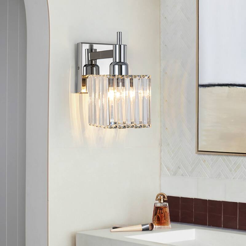 2/3/4-Light Modern Bathroom Crystal Vanity Light Wall Sconces