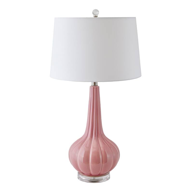 Elk Home Abbey Lane Pink With White Linen Shade 1 Light Table Lamp