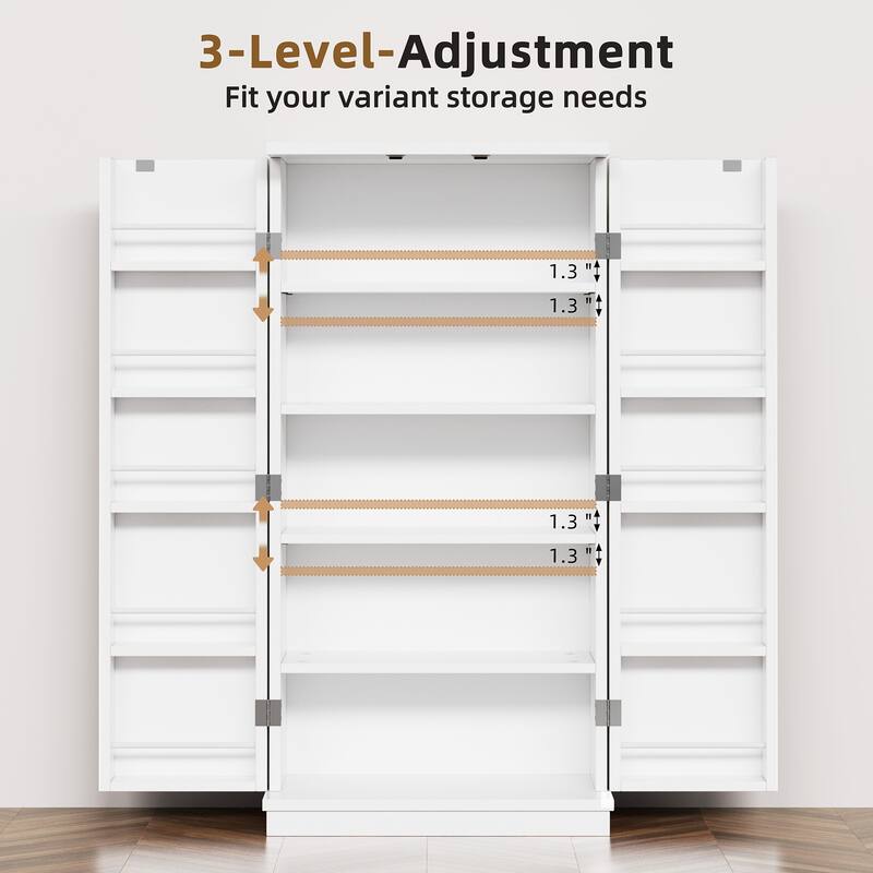 Futzca 47'' Wooden Multi-Room Storage Pantry Cabinet - N/A