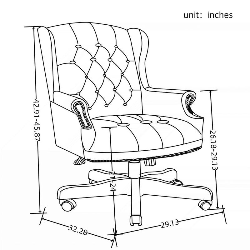 Executive PU Leather Tilt Swivel Office Chair, Ergonomic Reclining Comfortable Desk Chair