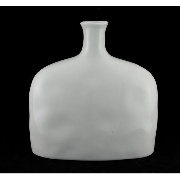 Shop White Ceramic 9 Inch Bottle Vase W Navy Blue Octopus Print