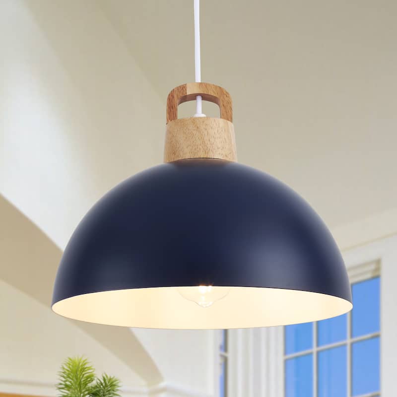 1-Light Pendant Light with Dome Shape, Classic Semi Flush Mount Chandelier for Dining Room Living Room Bedroom Kitchen