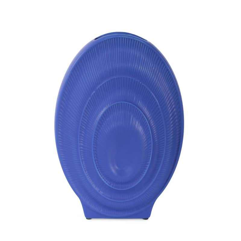 Allan Andrews Radiant Blue Ribbed Ceramic Vase Collection