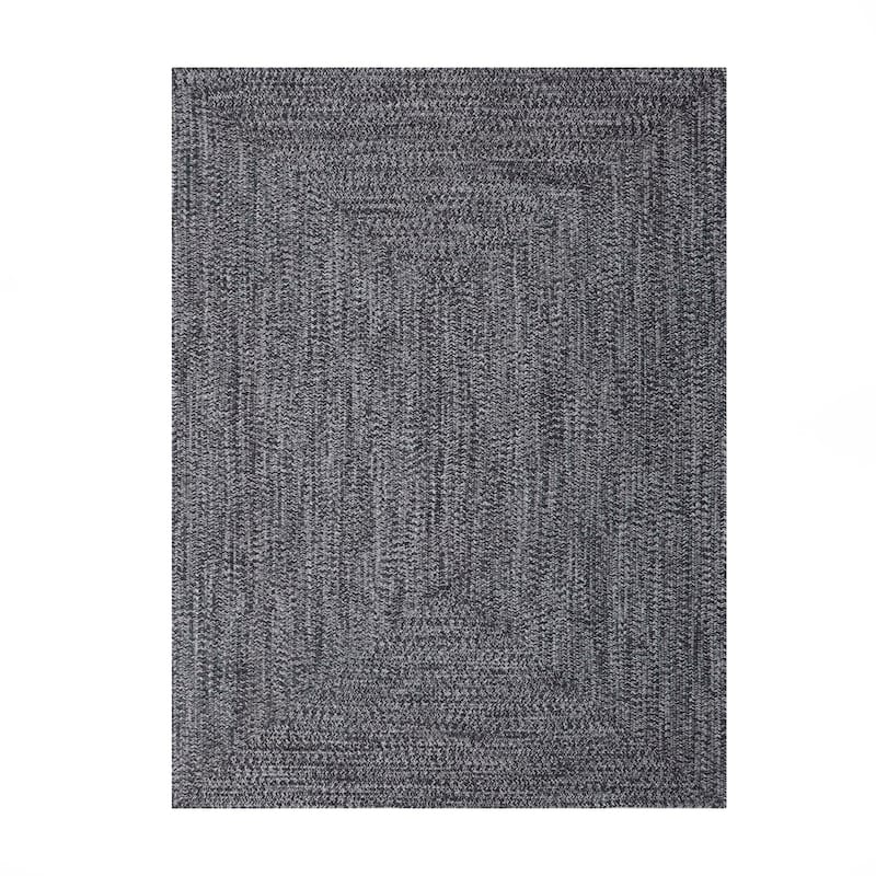 Superior Modern Rustic Bohemian Reversible Multi-Tone Braided Indoor Outdoor Area Rug