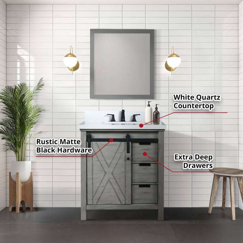 Marsyas Bath Vanity and White Quartz Countertop