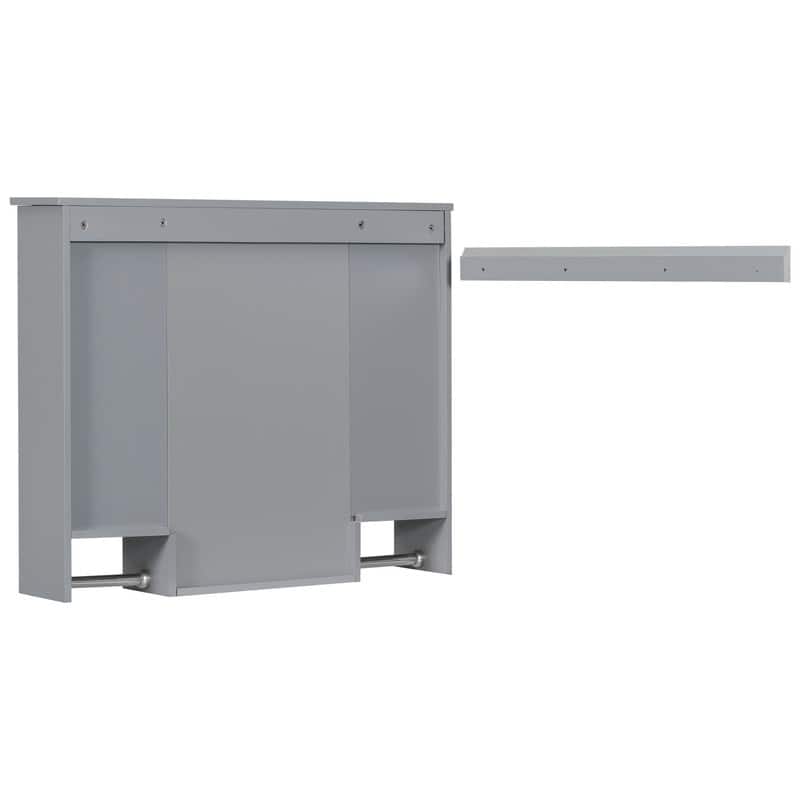 35" x 28" Modern Bathroom Mirror Cabinet with Towel Bar - Wall Mounted Storage & Vanity Mirror