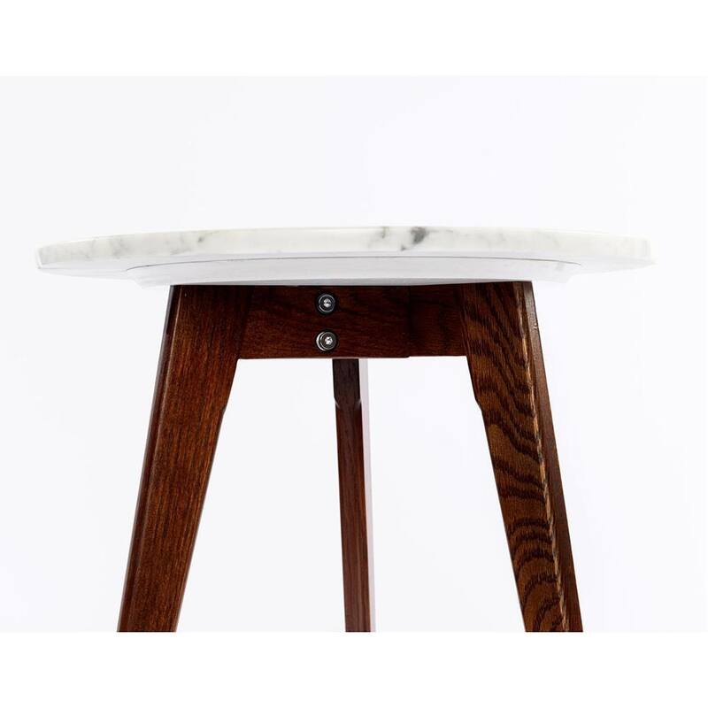 Carson Carrington Tang 15-inch Round Italian Carrara Marble Table - 15.5"L x 15.5"W x 15.5"H
