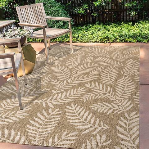 JONATHAN Y Galon Palm Frond Indoor/Outdoor Area Rug
