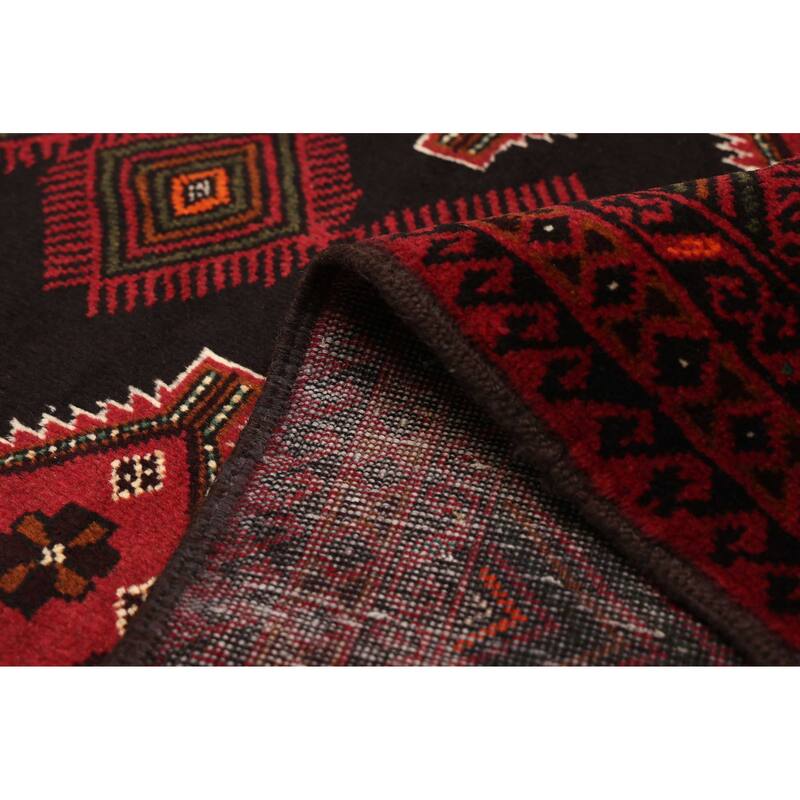 ECARPETGALLERY Hand-knotted Teimani Black, Red Wool Rug - 3'5 x 6'1