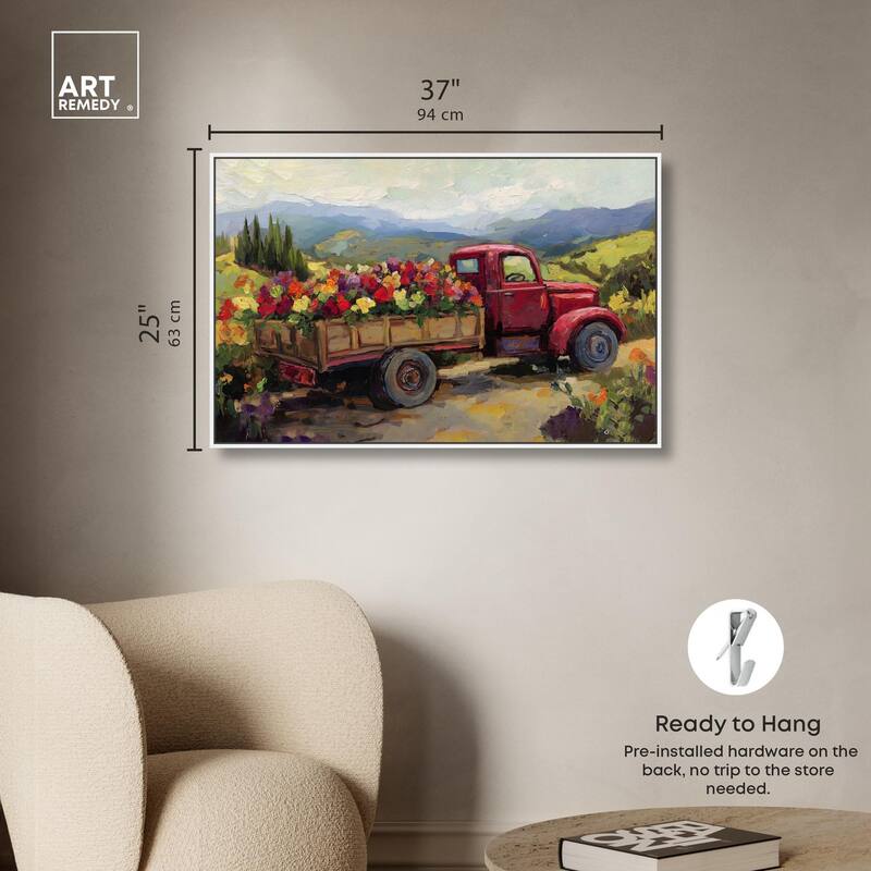 Flowers in Transit I Canvas by Art Remedy
