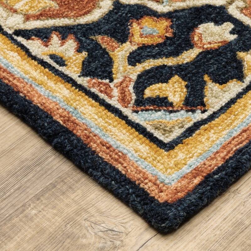 Style Haven Ava Hand-tufted Wool Loop-pile Tribal Medallion Area Rug