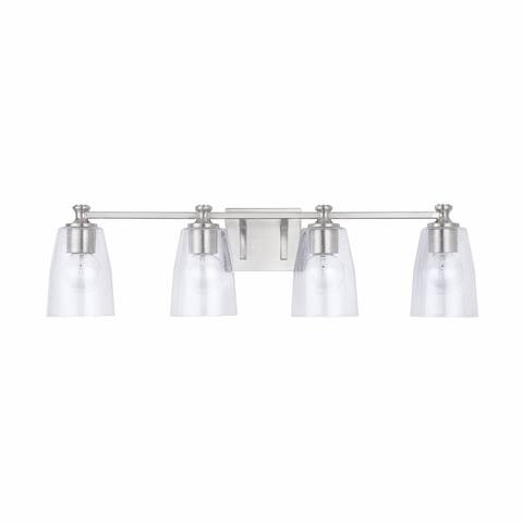 Myles 4-light Bath/ Vanity Fixture w/ Clear Seeded Glass