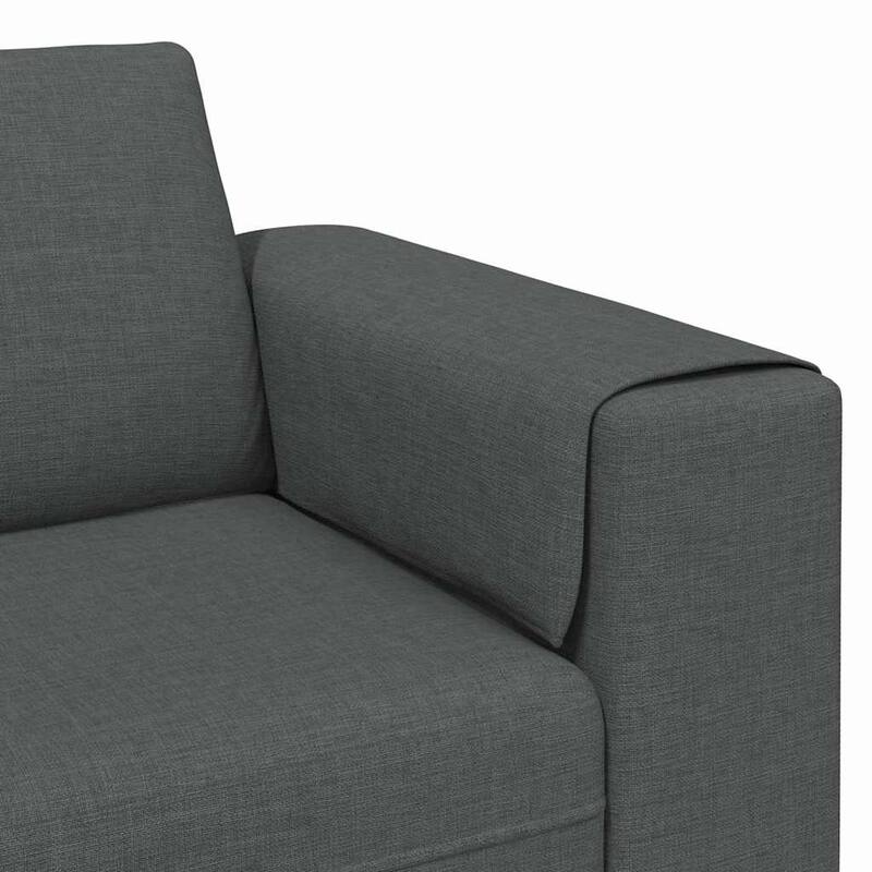 vidaXL Sofa Set Dark gray fabric - 98.4 x 30.3 x 29.9 inch