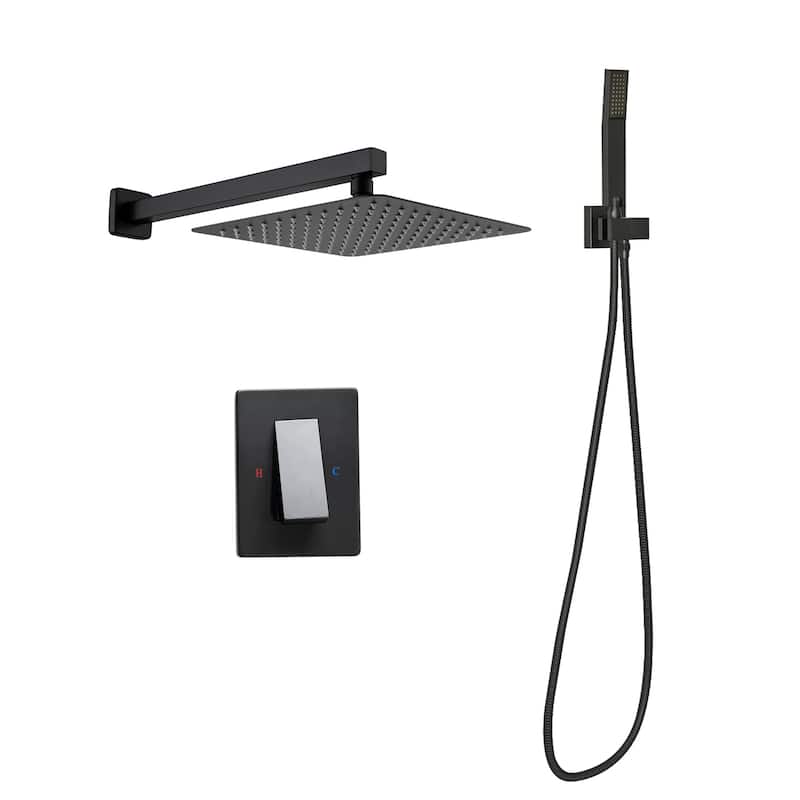 Topcraft Wall-mounted Rainfall Shower System - 10*10 - Black