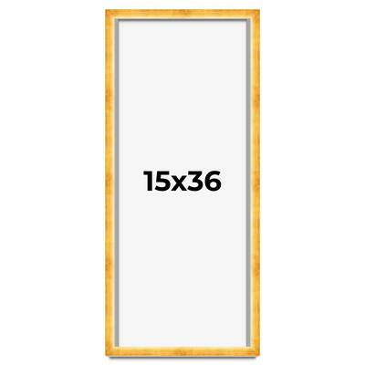 15x36 Shadow Box Frame Gold | 1.625 Inches Deep Real Wood Traditional