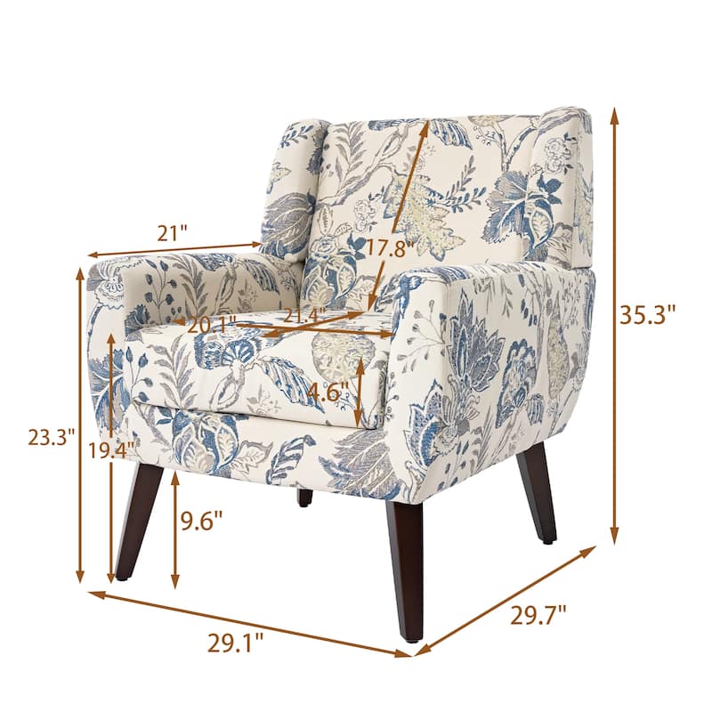 Modern Upholstered Faux Leather Tufted Armchair Linen Accent Chairs