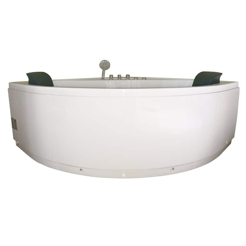 EAGO AM200 5-foot Rounded Modern Double-seat Corner Whirlpool Bathtub