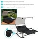 preview thumbnail 9 of 8, Sunnydaze Double Chaise Rocking Lounge with Canopy and Headrest Pillows - Black