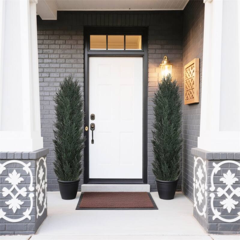 2-Pack 6FT Artificial Pine and Cypress Mix Trees