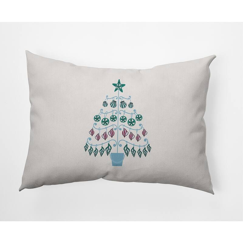 Beach Tree Christmas Soft Spun Polyester Decorative Throw Pillow - Specialty - Ice