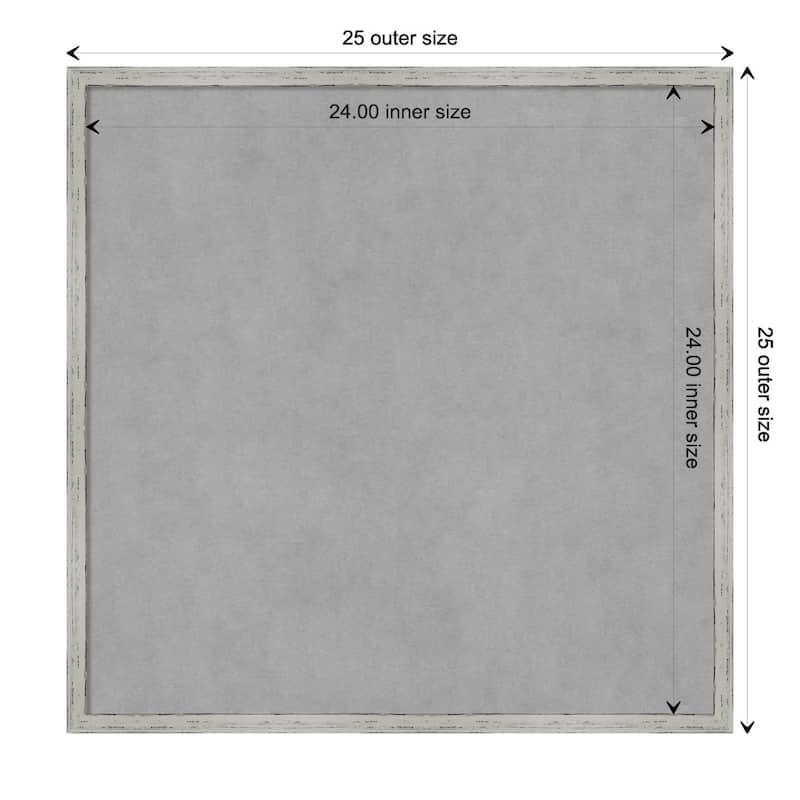 Amanti Art Shiplap White Narrow Framed Magnetic Board - Board Size 24x24