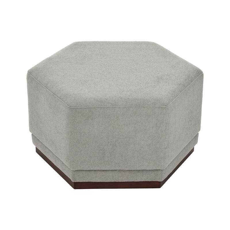 Christopher Knight Home - Nova Hexa Modern Upholstered Ottoman/ Foot Stool with Wooden Base