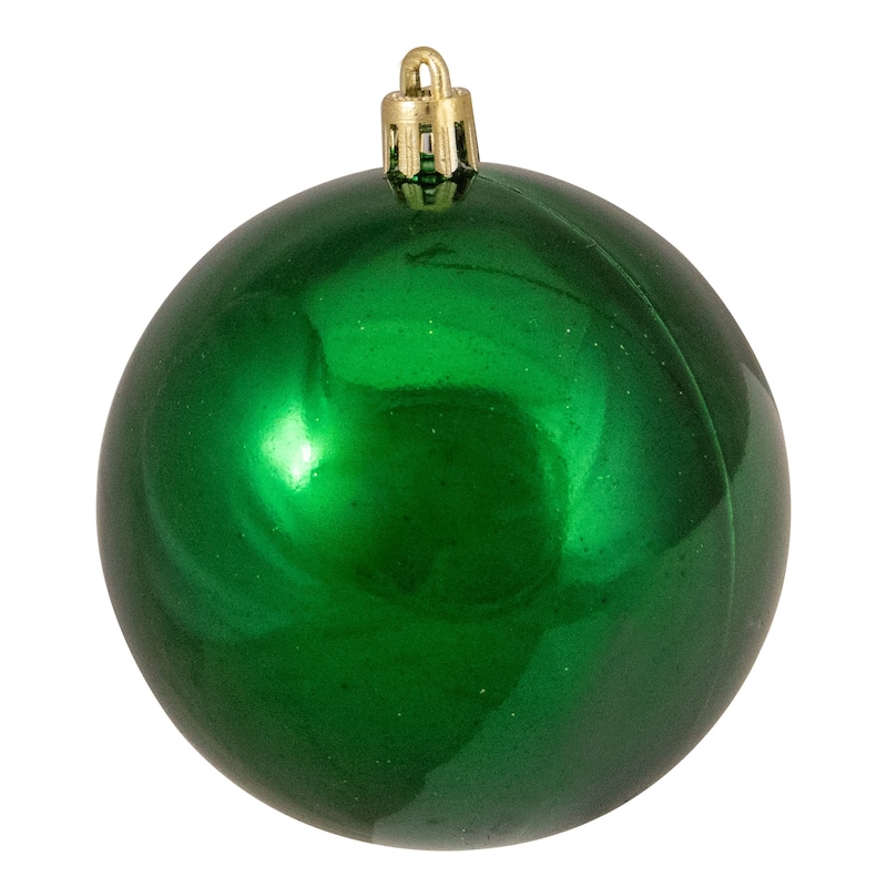 32ct Xmas Green Shatterproof 4-Finish Christmas Ball Ornaments 3.25"
