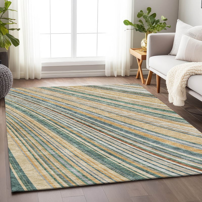 Premium Washable Super Soft Modern Flow Mayfield Rug - Beige - 2'6" x 3'10"