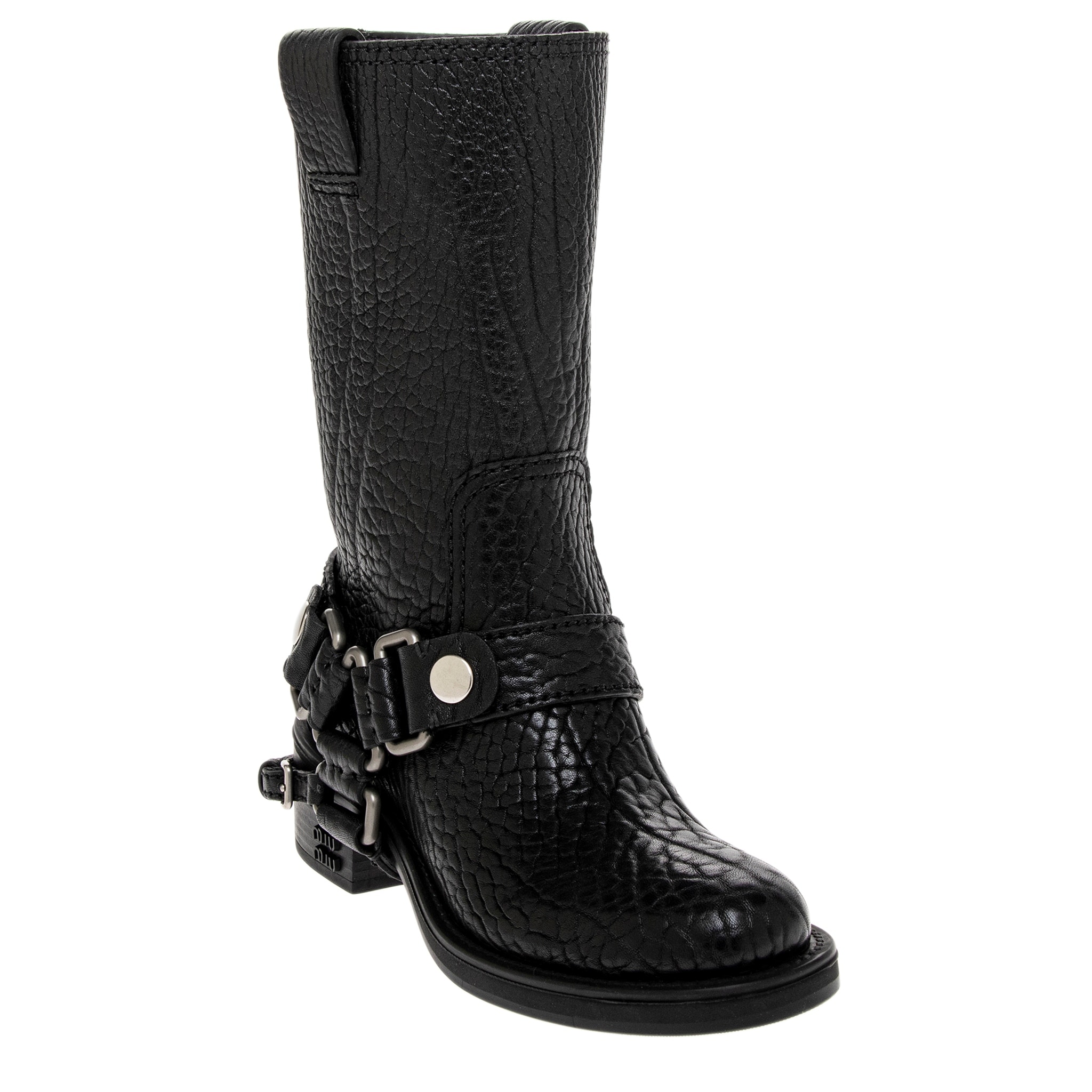 Miu Miu Leather Biker Boots