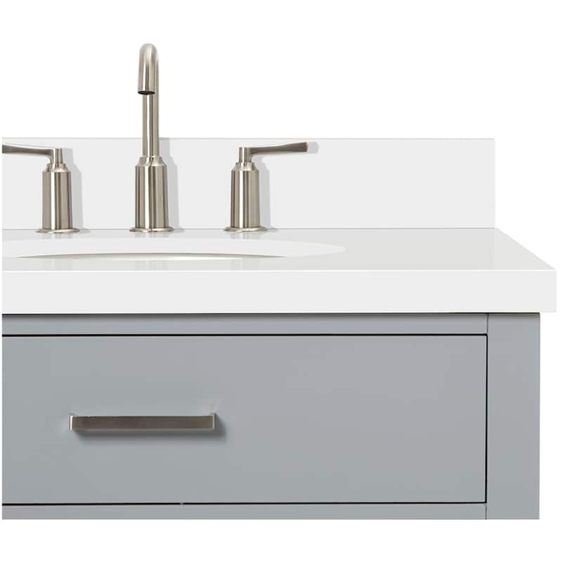 Ariel H043SRWQOVO Bristol 42" Thick Quartz Vanity Top
