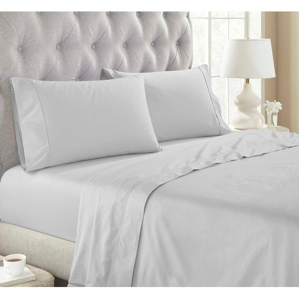 300 Thread Count Organic Cotton Percale Queen Fitted Sheet White By Bare Home