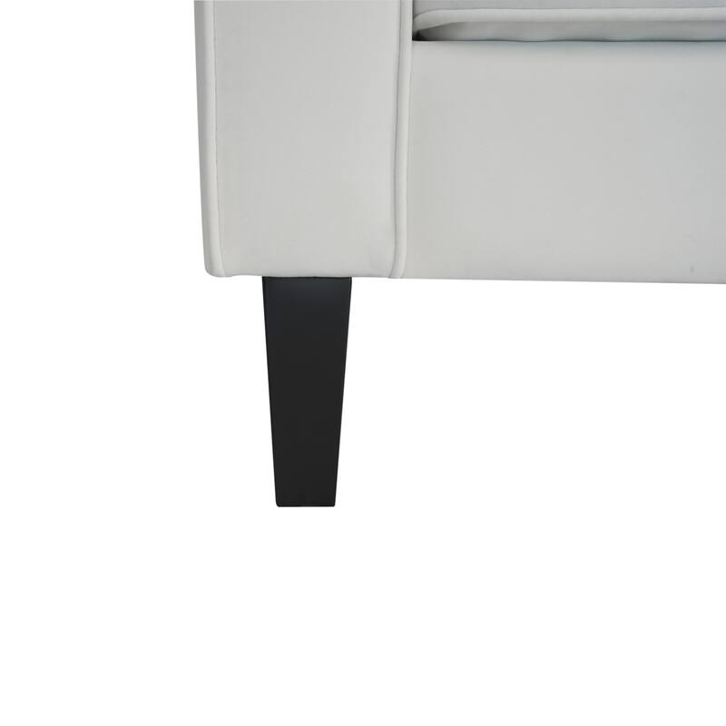 Roomfitters 3-Seater Velvet Sofa, Upholstered Tufted Coach with Removable High-Density Foam Cushions