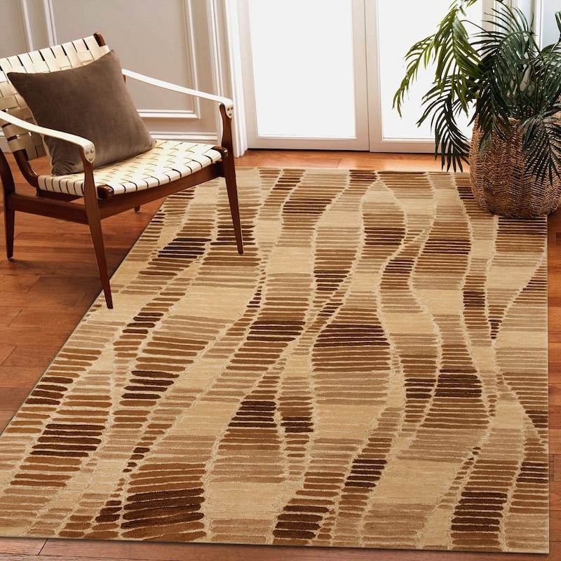Liora Manne Beekman Ombre Stripe Indoor Area Rug - 5' x 7'6" - Cream