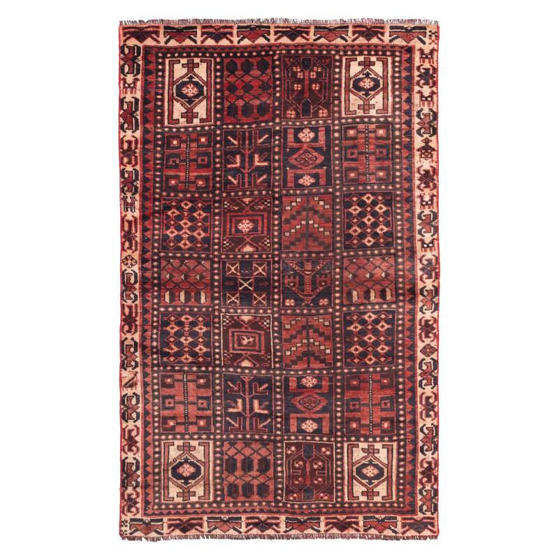 ECARPETGALLERY Hand-knotted Melis Vintage Red Wool Rug - 4'7 x 7'7