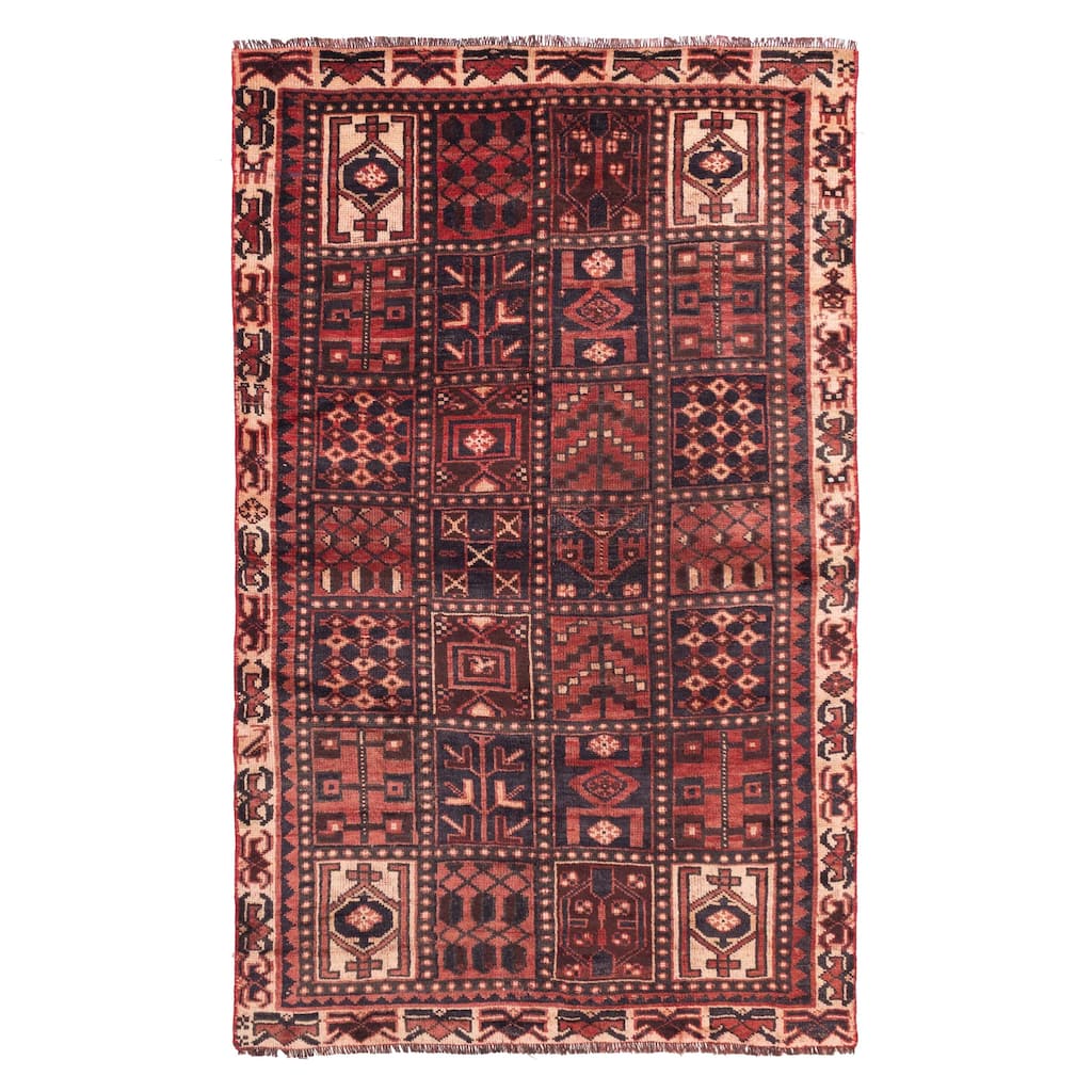 ECARPETGALLERY Hand-knotted Melis Vintage Red Wool Rug - 4'7 x 7'7